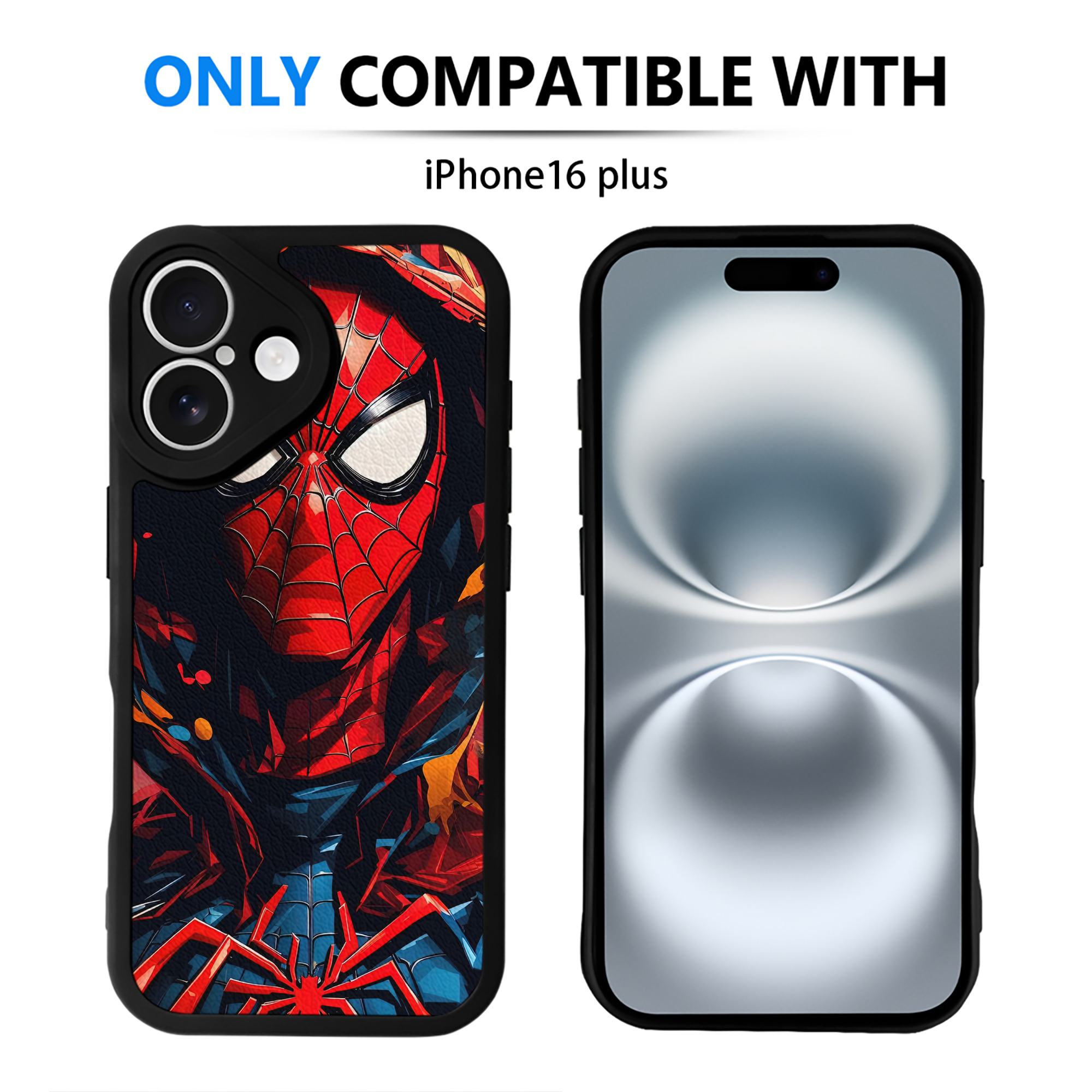 （画像用） Spider Man スパイダーマン 【iPhone 16シリーズ対応】シリコンスマホケース（レザー調） 材質：シリコン
